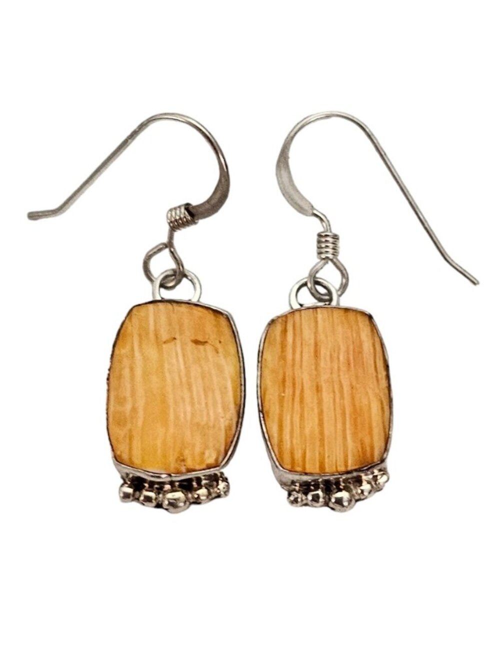Sterling Silver Tribal, Native Coral Earrings, Marked AP L341